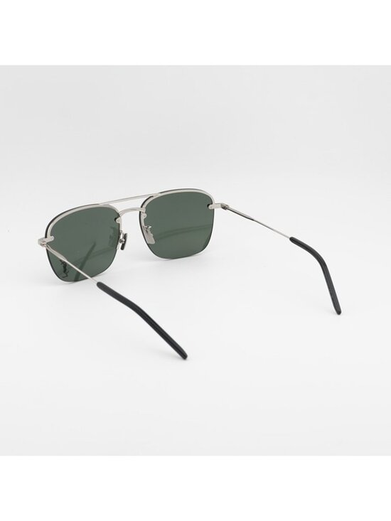 Saint Laurent SL309M 006 Sunglasses Silver Aviator Frame, Grey Lenses main image 9